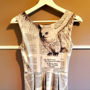 Harry Potter Book Pages Hogwarts Skater Dress